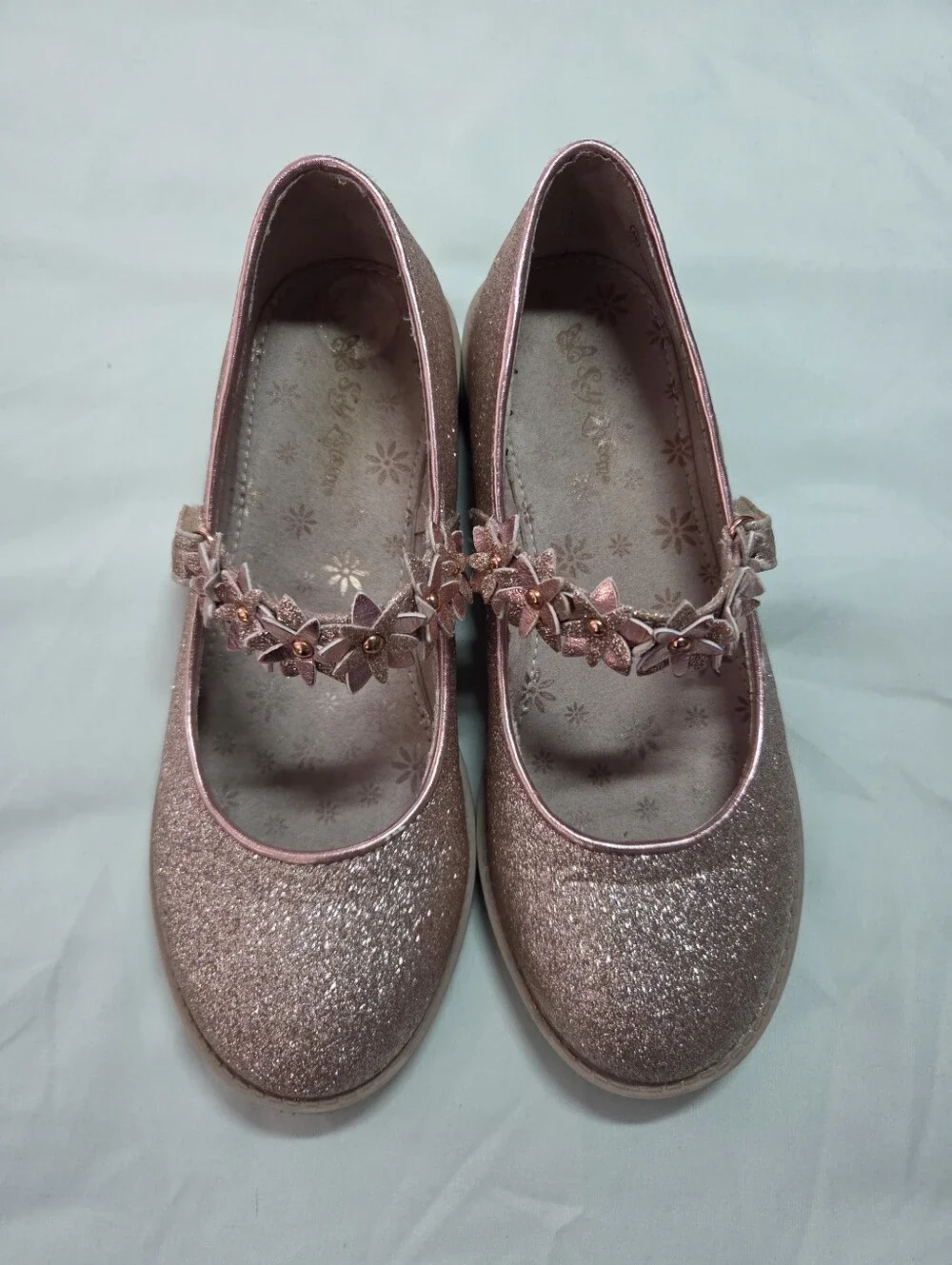 Self Steem Girls Sparkle Style Mary Jane Shoes in Rose Gold Size 4